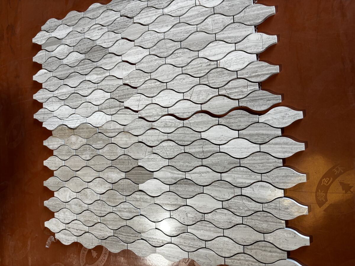 Marble mosaic tile sample in stock at LJ's Floor Covering
